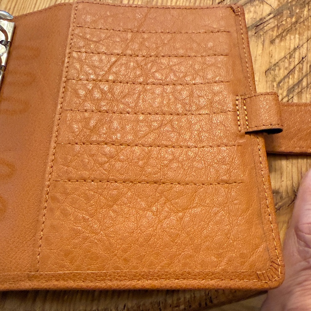 Leather Planner Organizer in Tan - Classic Home Office Accessory - Picture 9 of 13